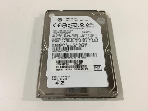 SATA HDD 2.5 500GB HTS545050B9A300の画像
